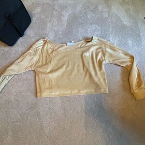 Adidas Beige Long Sleeve Crop Top
